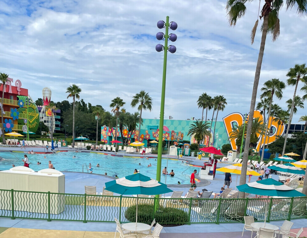 Pool at Disney World's Pop Century Resort.